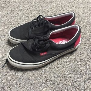 Black and red Vans